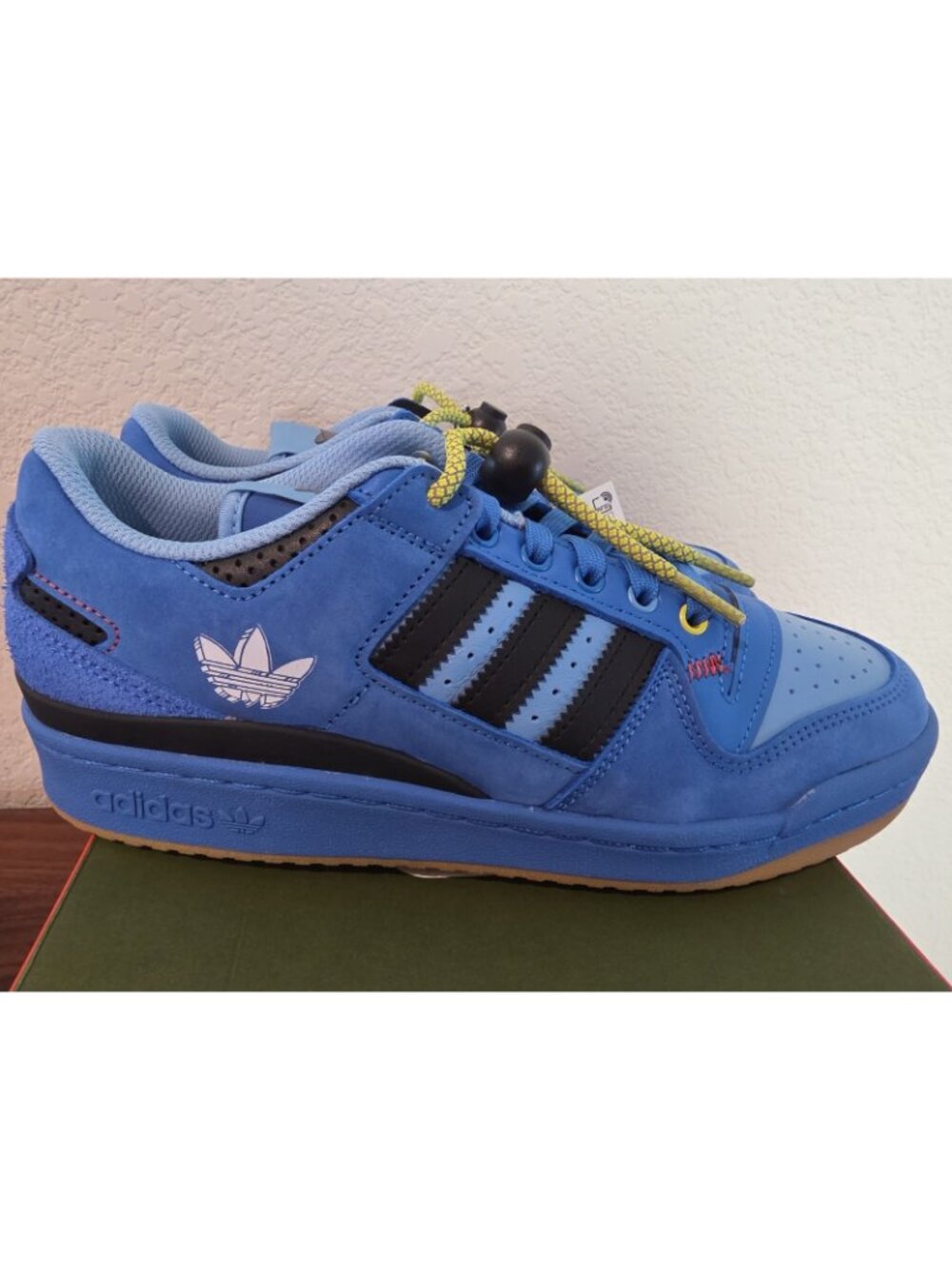 New adidas Originals Forum Low Hebru Brantley GZ4403 Men’s Size 7.5 Blue Suede - Picture 7 of 12